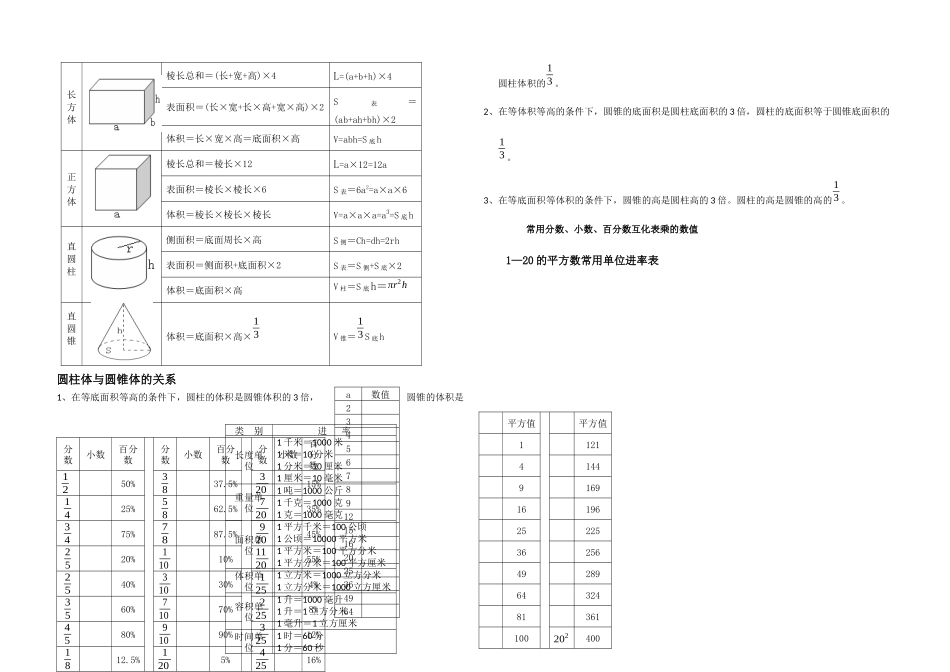 2025年六年级小升初数学总复习资料_第2页