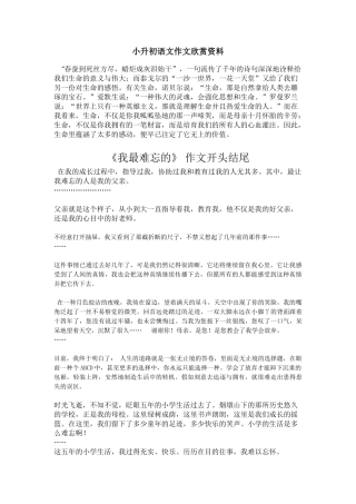 2025年小升初语文作文欣赏资料