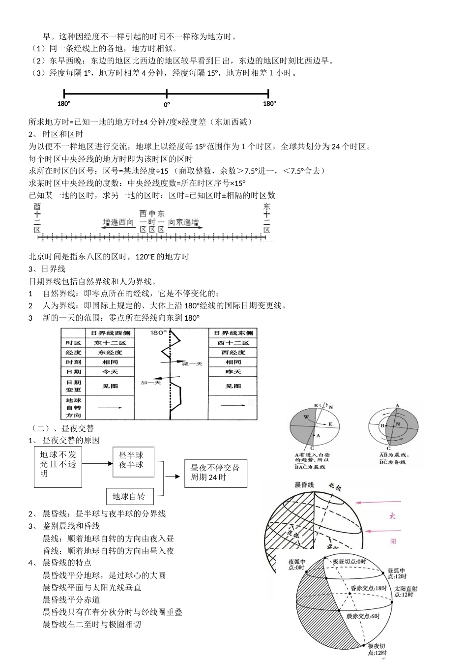 2025年湘教版高中地理必修一知识点总结学习资料_第3页