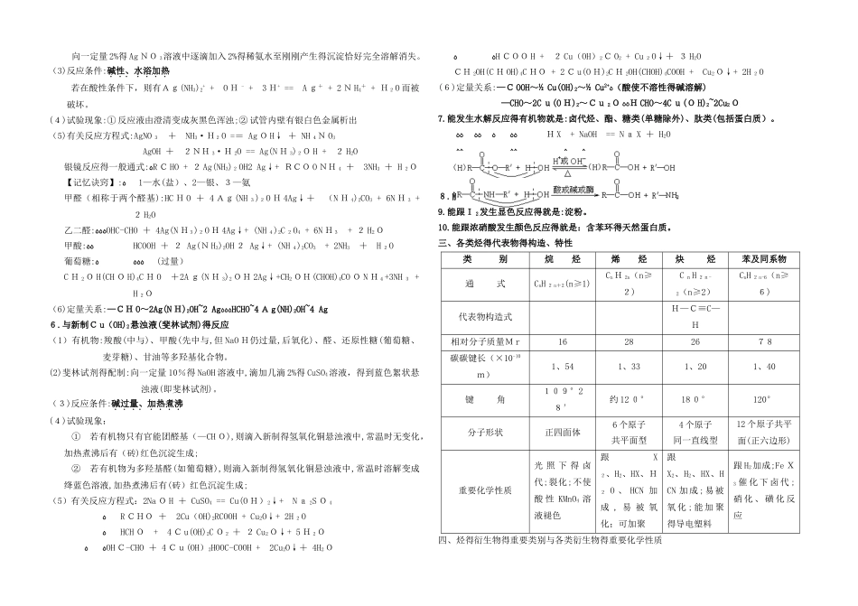 2025年高考化学有机化学知识点梳理_第3页