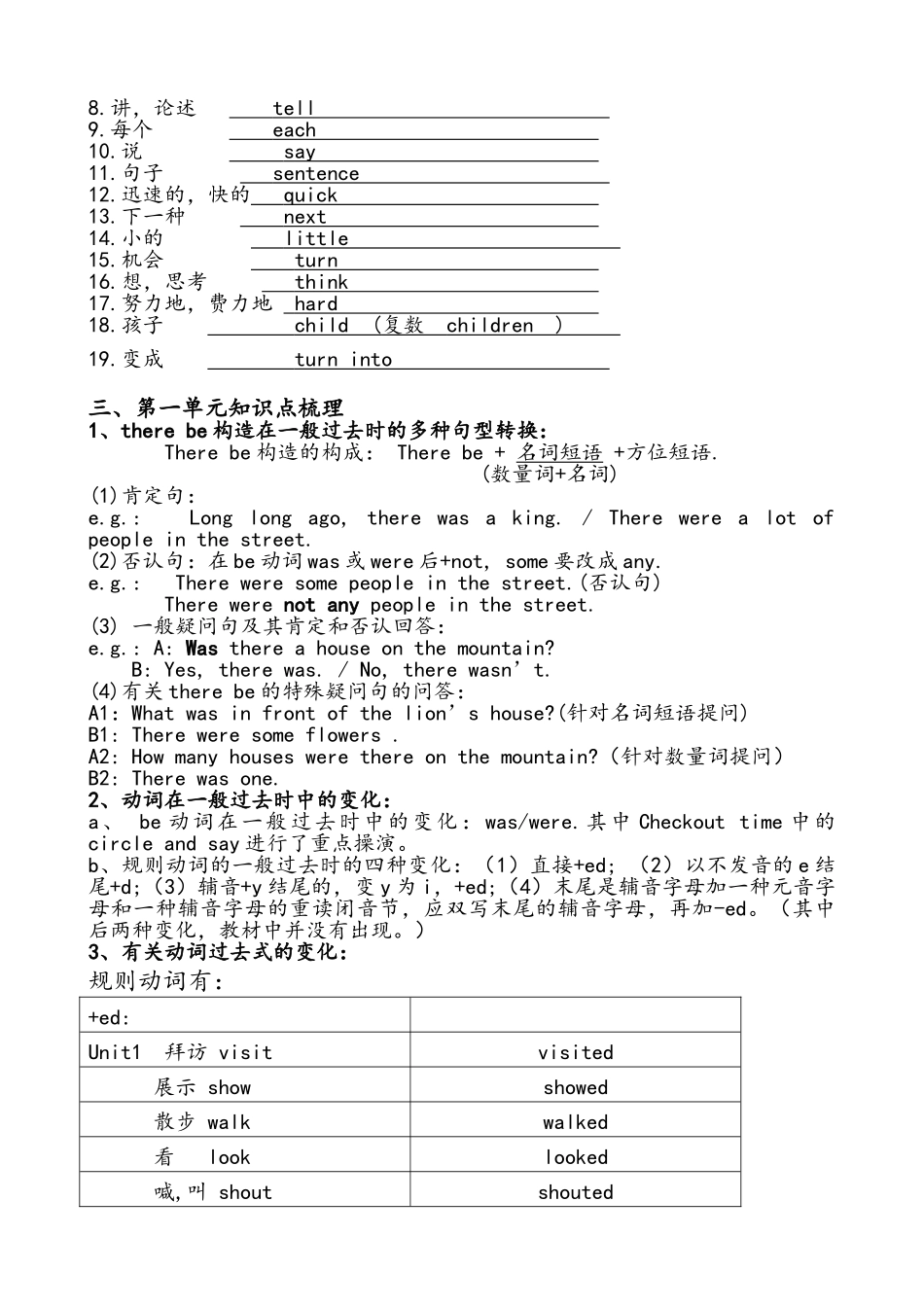 2025年译林英语六年级上册英语第一单元知识点梳理_第3页