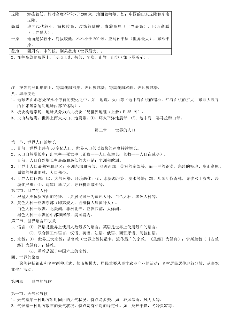 2025年初中地理总复习全册知识点归纳_第3页