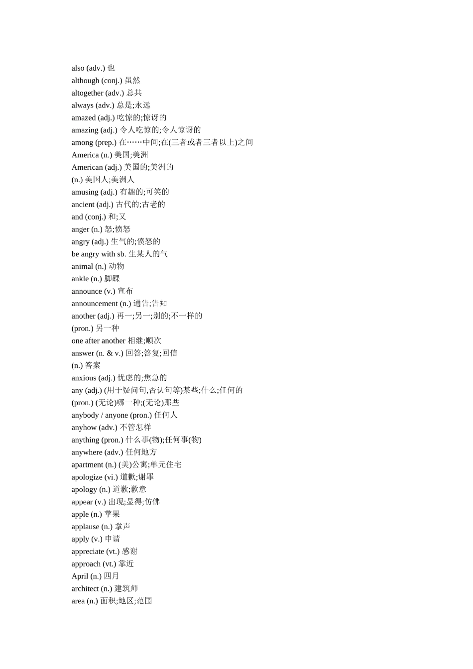 2025年普通高中学业水平考试英语词汇表_第3页