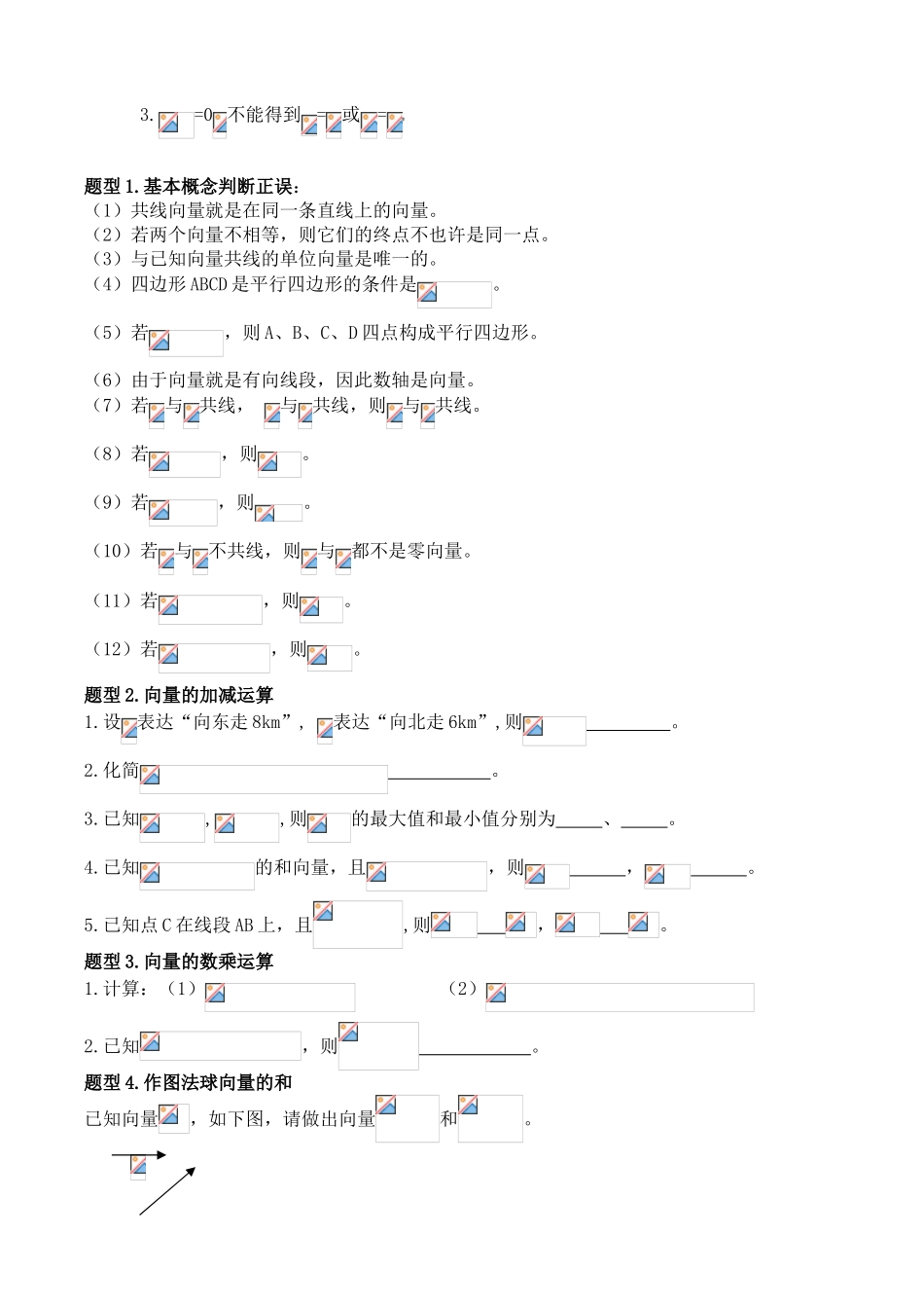 2025年高中数学必修四平面向量知识归纳典型题型_第3页