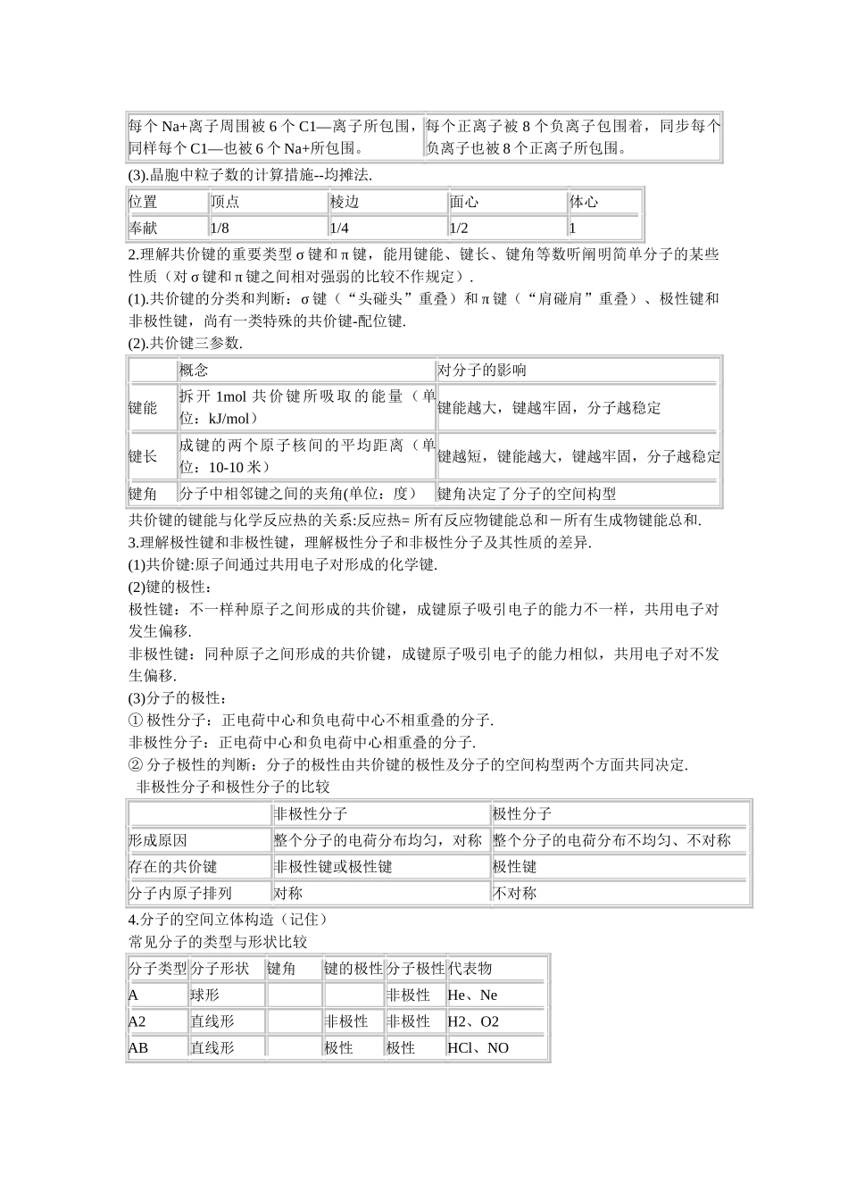 2025年高中化学选修3知识点全部归纳_第3页