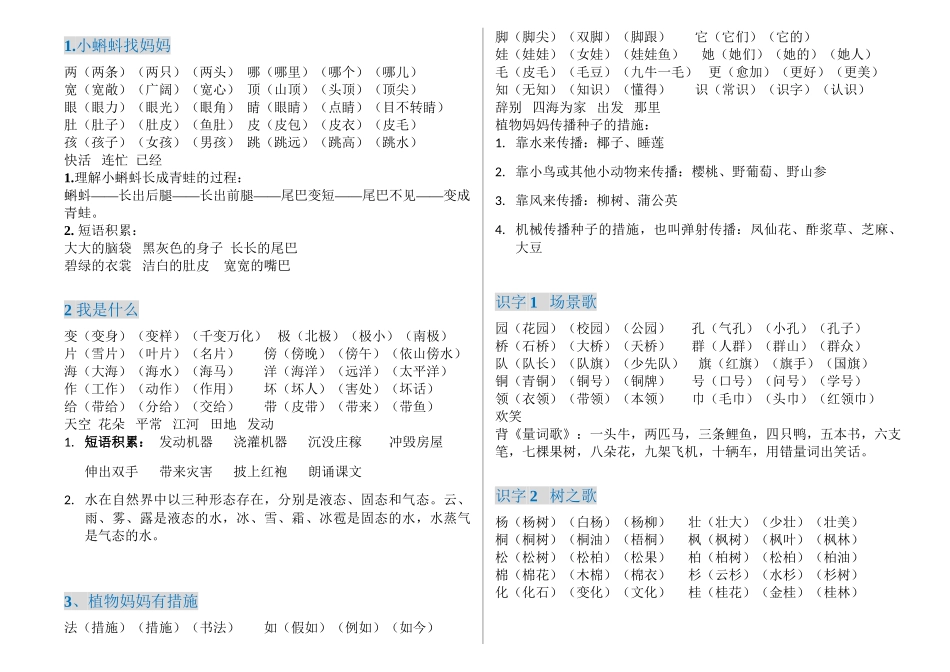 2025年部编版二年级上册语文词语及知识点说课讲解_第2页