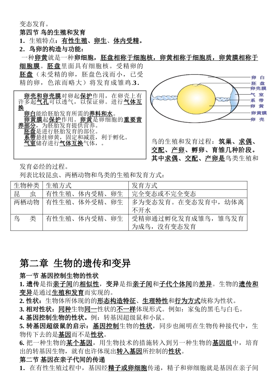 2025年人教版八年级生物下册知识点归纳汇总最全版_第2页
