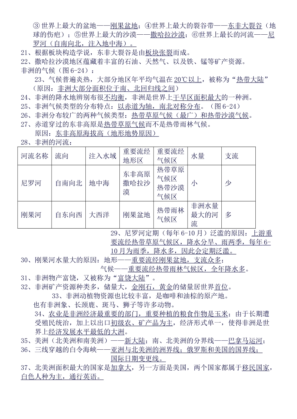 2025年七年级地理下册知识点总结湘教版_第3页