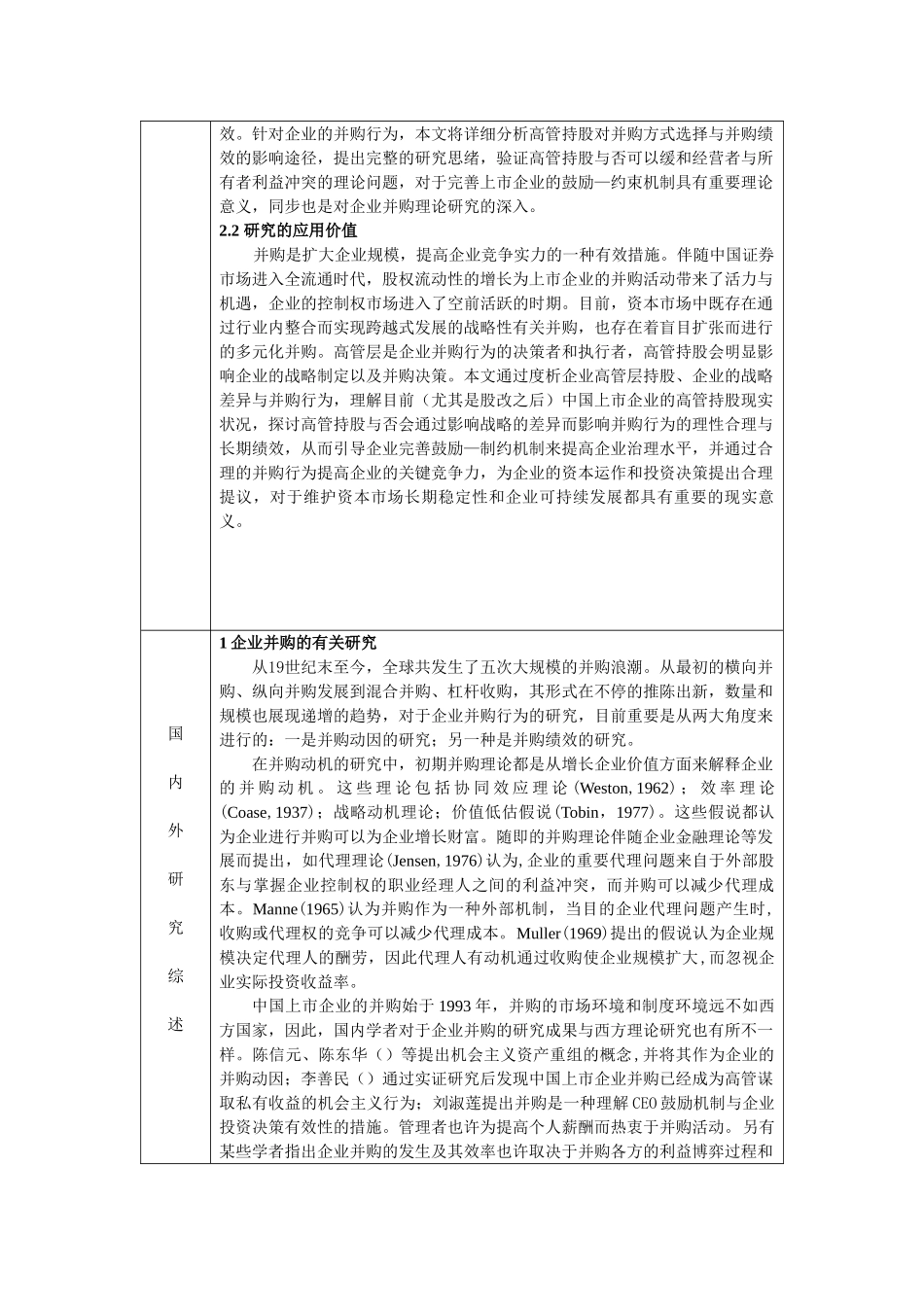 2025年题库试题高管持股战略异质性与公司并购绩效基于中国上市公司样本数据的实证分析硕士论文开题报告练习题_第3页