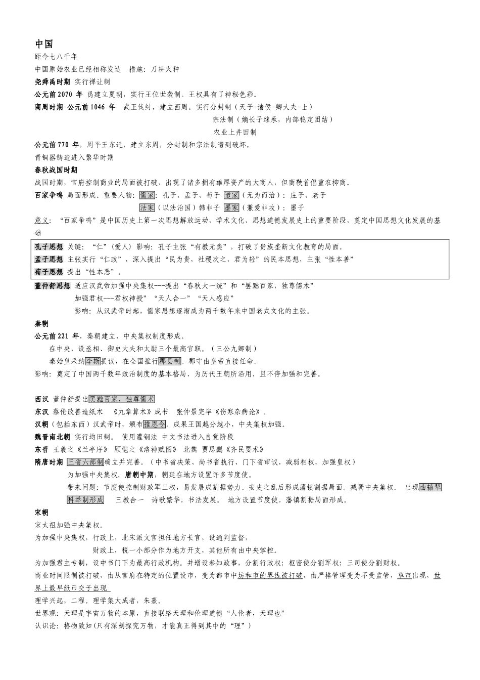 2025年高中历史事件时间表附重要考点_第1页