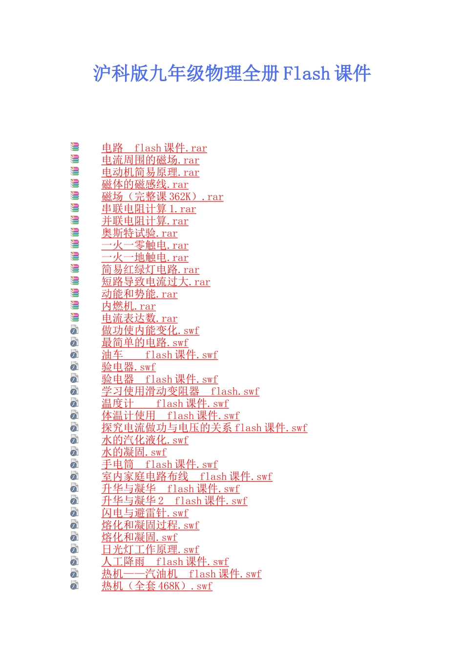 2025年沪科版九年级物理全册Flash_第1页