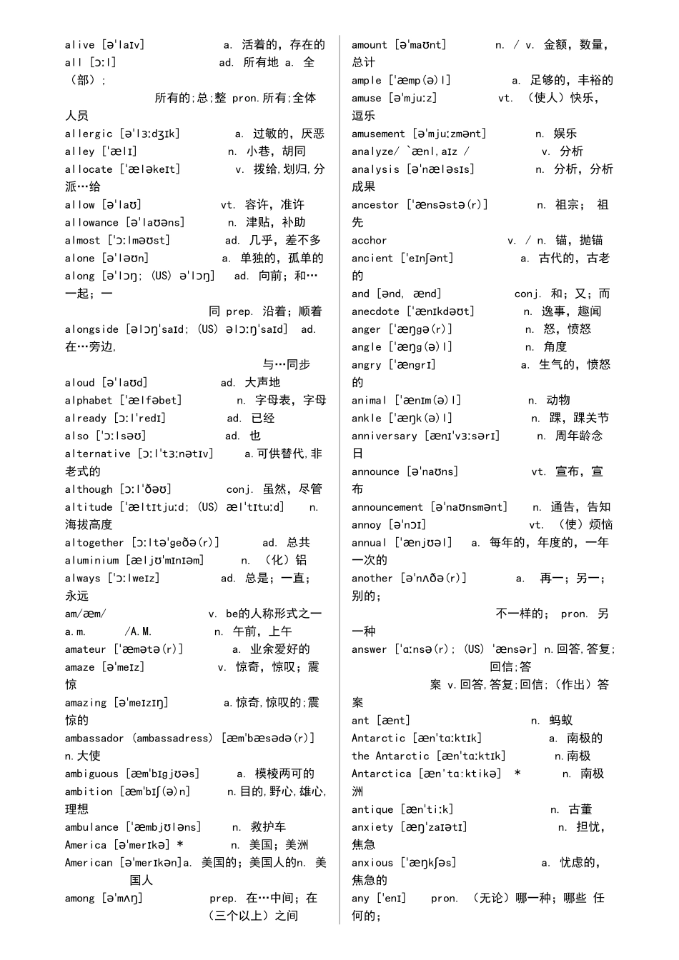 2025年江苏省高中英语必背单词词汇3500带音标_第3页
