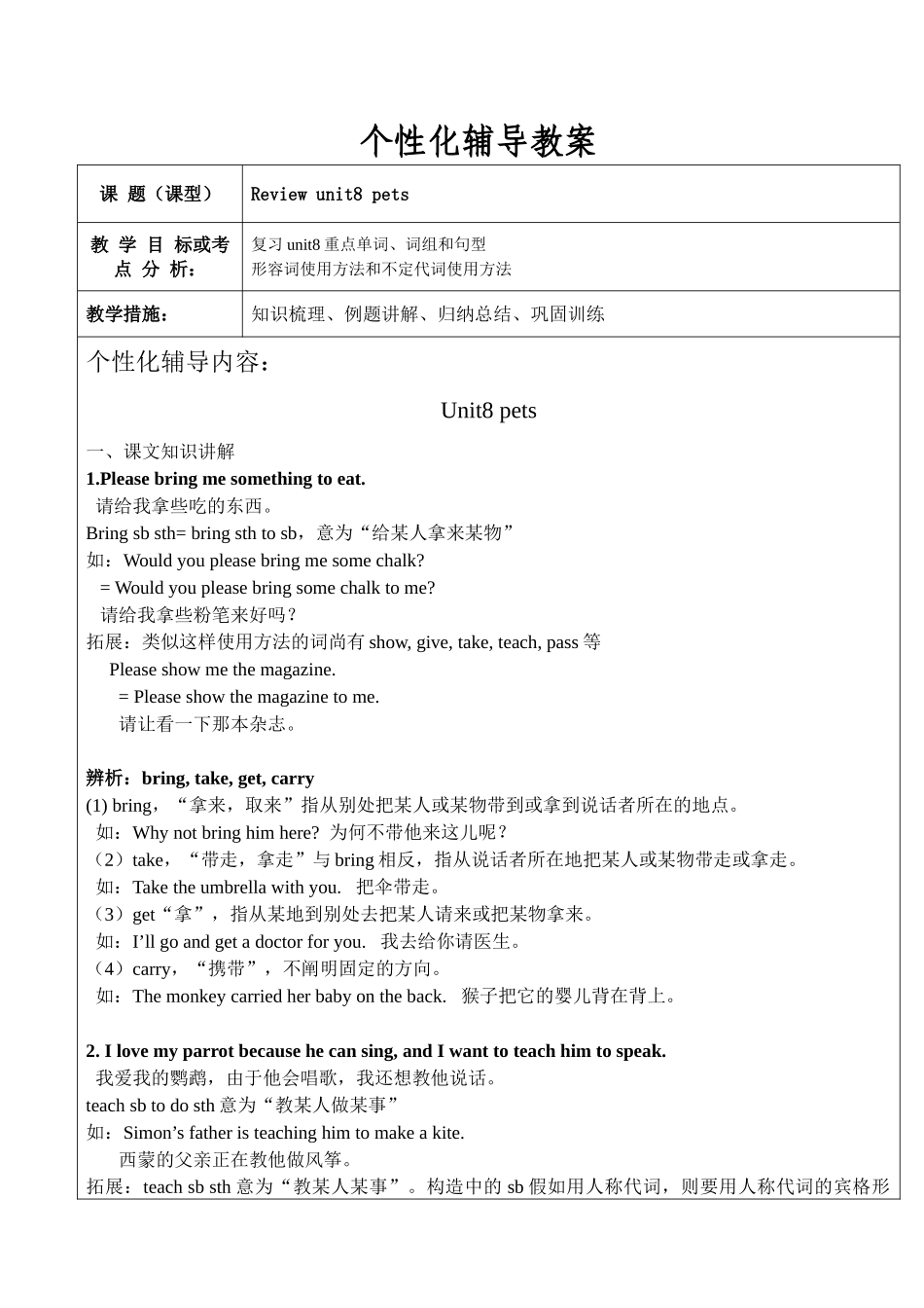 2025年牛津七年级下7BUnit8知识点与练习_第1页