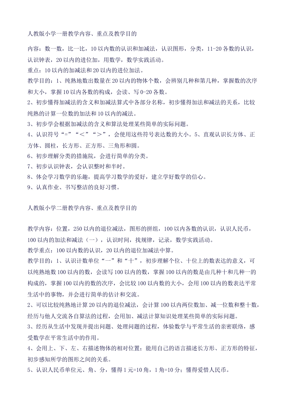 2025年人版小学数学教材级知识点归纳_第2页