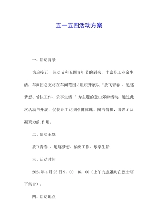 五一五四活动方案