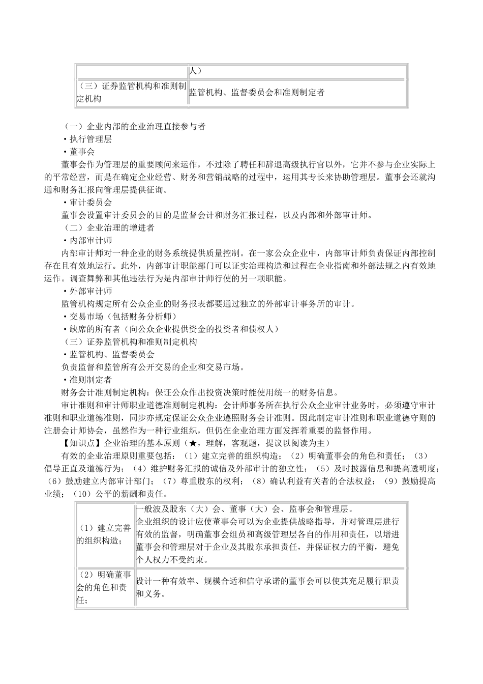 2025年注册会计师考试公司战略与风险管理分析公司治理_第3页