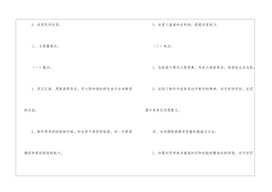 五年级上册美术教学计划汇总九篇_第3页