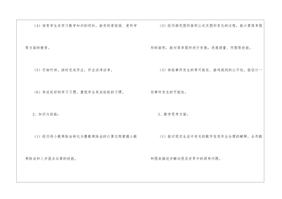 五年级下学期数学教学计划8篇_第2页