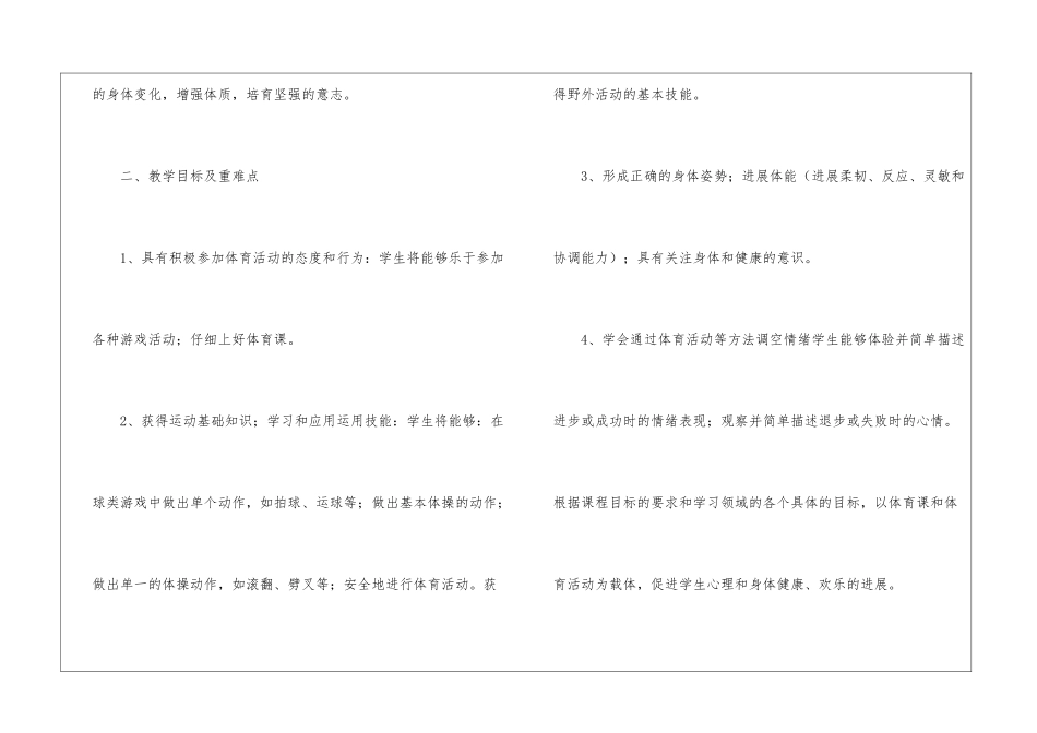 五年级体育教学计划(精选5篇)_第2页