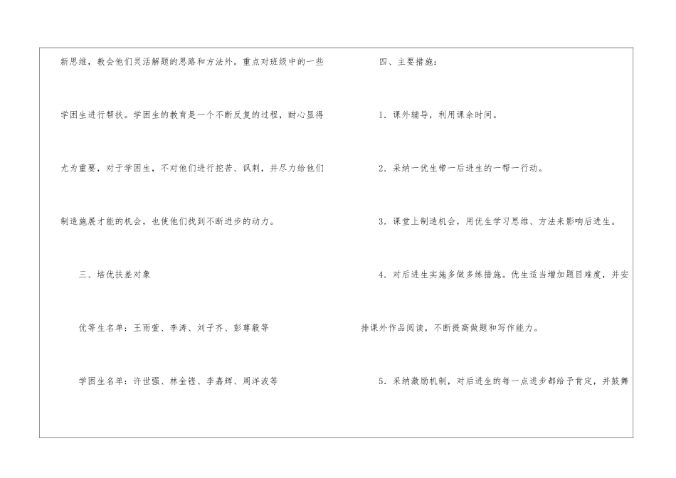 五年级数学培优转差工作计划_第2页