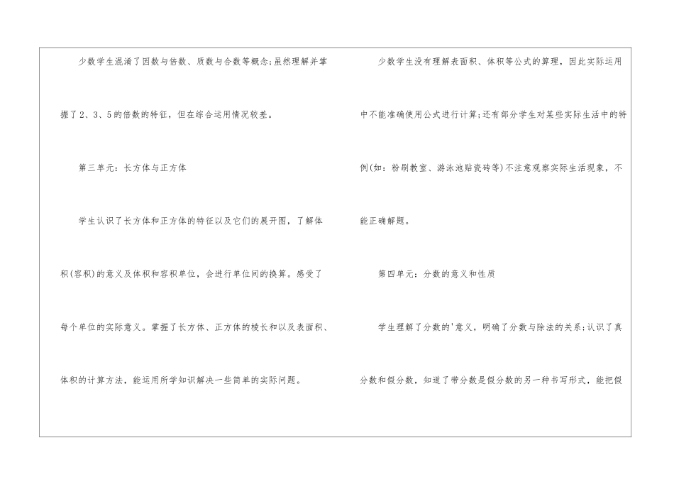 五年级数学期末复习计划及安排_第2页