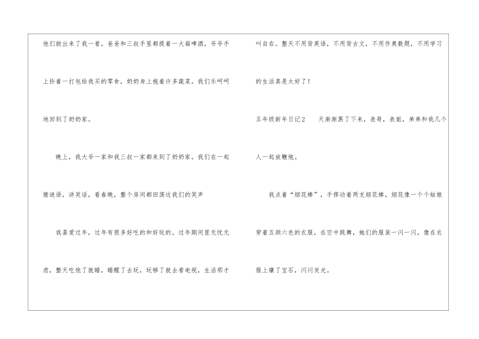 五年级新年日记_第2页