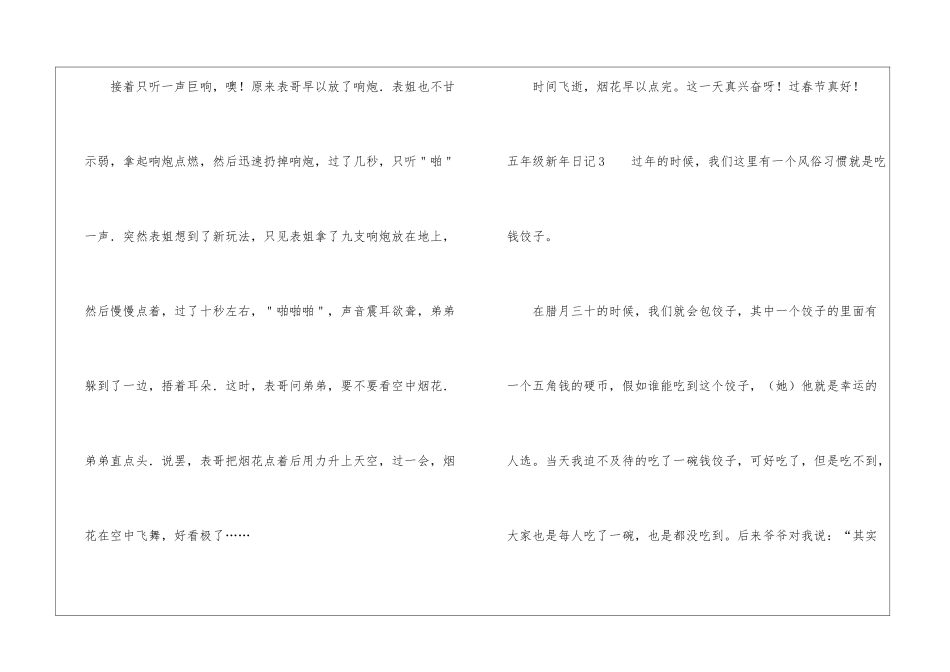 五年级新年日记_第3页