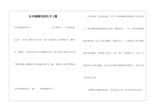 五年级梅花的作文3篇