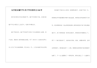 五月初五端午节-关于节日的作文550字
