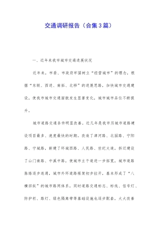 交通调研报告