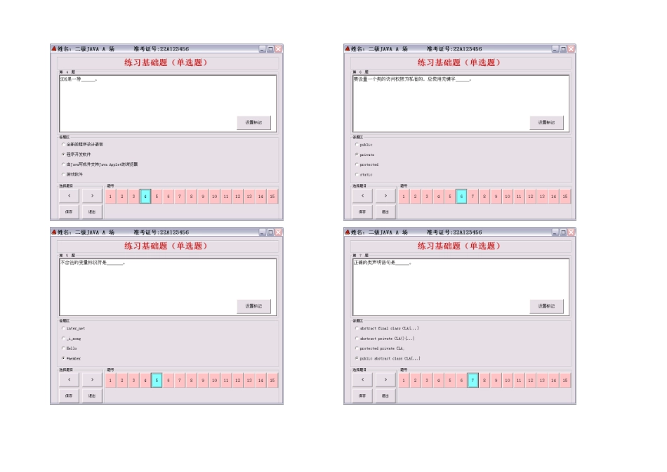 2025年上海市计算机等级考试二级Java程序设计_第2页