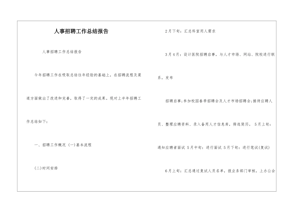人事招聘工作总结报告_第1页