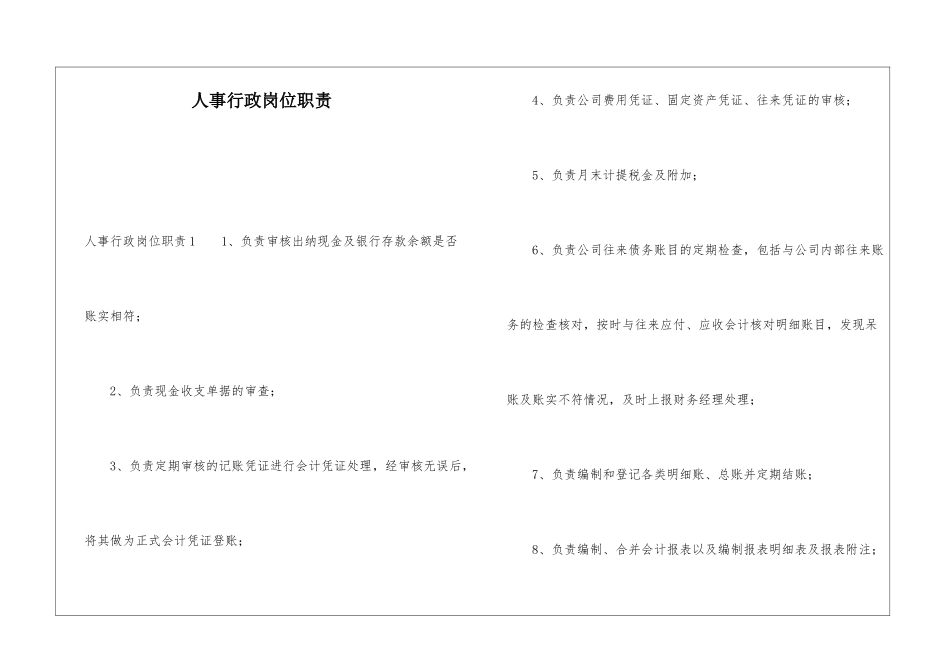 人事行政岗位职责_第1页