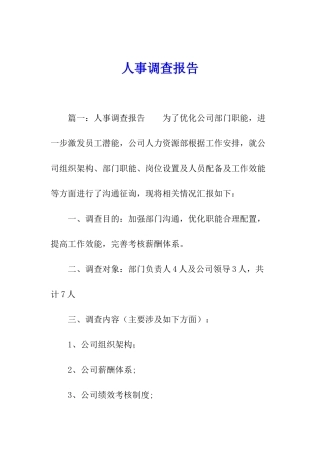 人事调查报告
