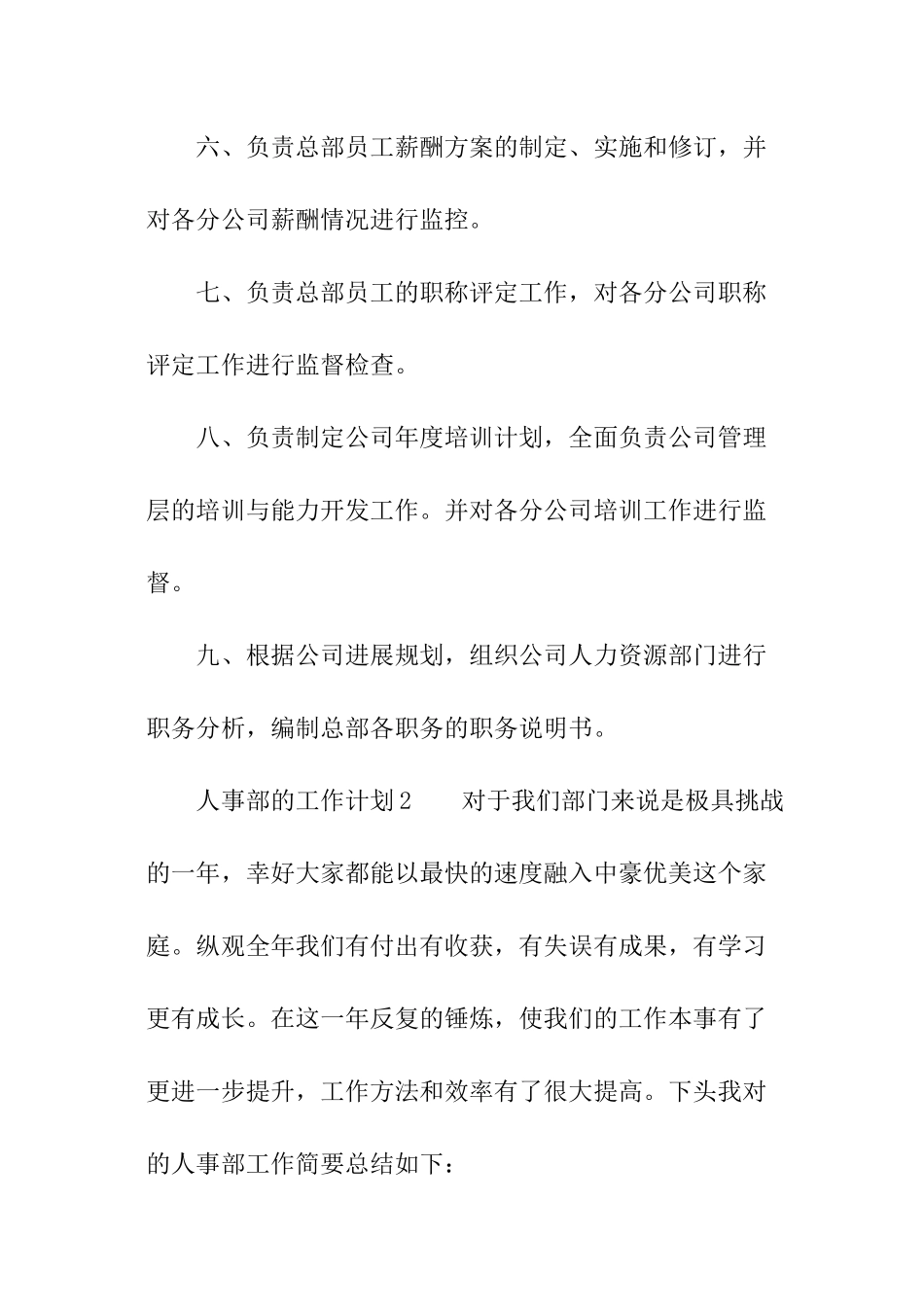 人事部的工作计划_第2页