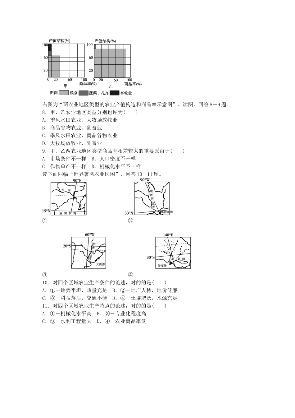 2025年高考地理一轮复习考点18农业生产活动_第2页