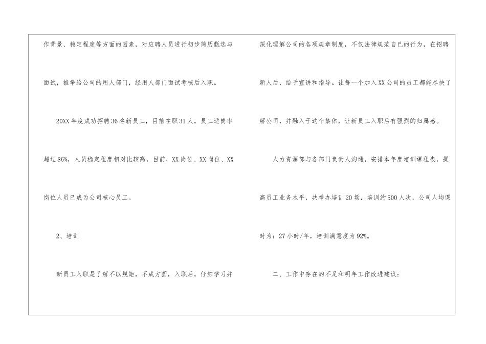 人力资源主管年终总结_第2页