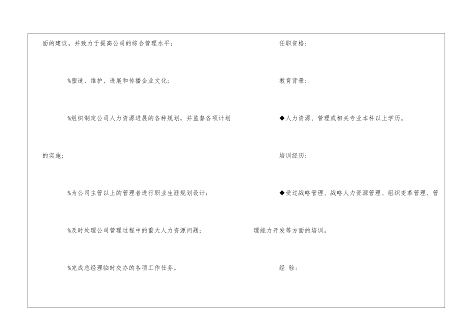 人力资源总监岗位说明书--_第2页