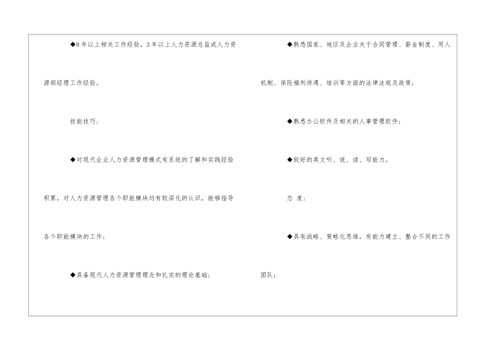 人力资源总监岗位说明书--_第3页