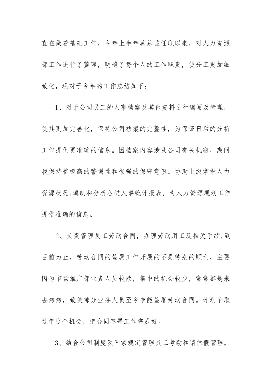 人力资源总监工作总结_第2页