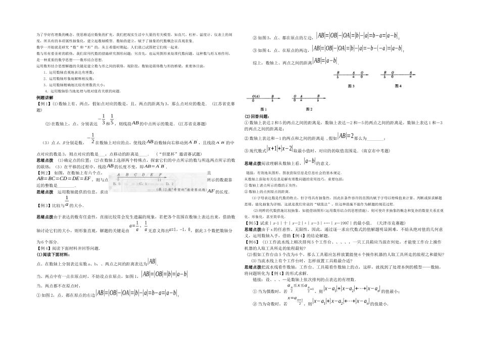 2025年数学竞赛专题讲座七年级数轴—数与形的一次碰撞含答案_第1页