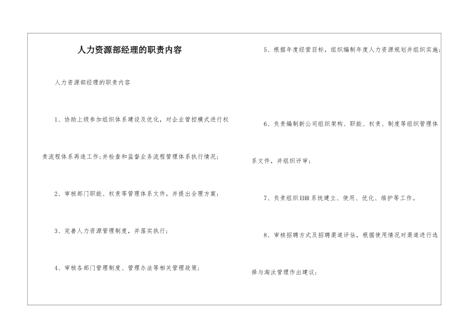 人力资源部经理的职责内容--1_第1页