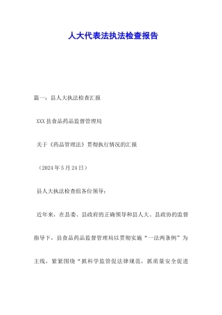 人大代表法执法检查报告