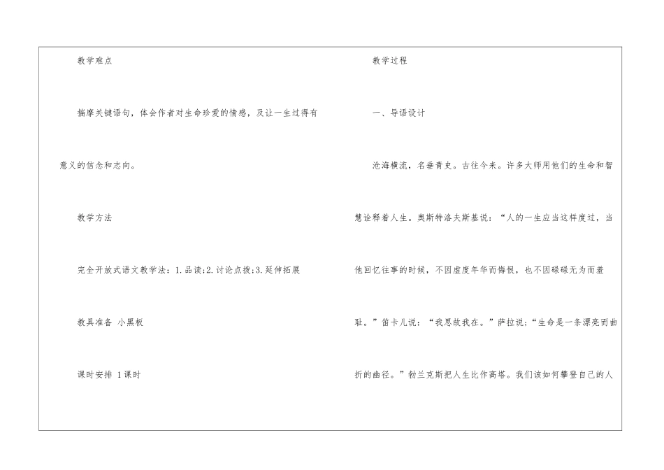 人教九年级下册语文教学设计模板_第3页