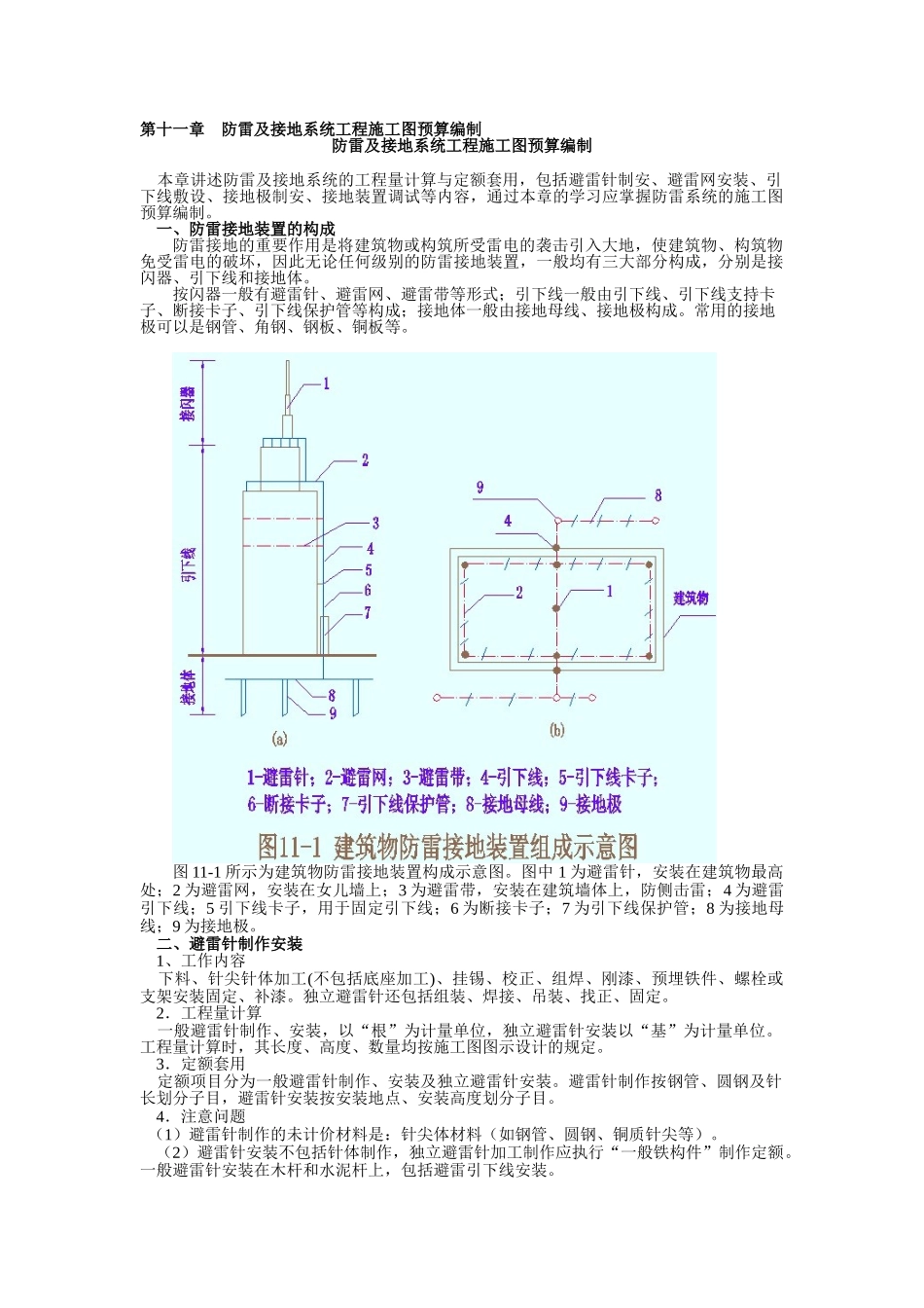 2025年安装预算员培训11防雷及接地系统工程预算编制_第1页