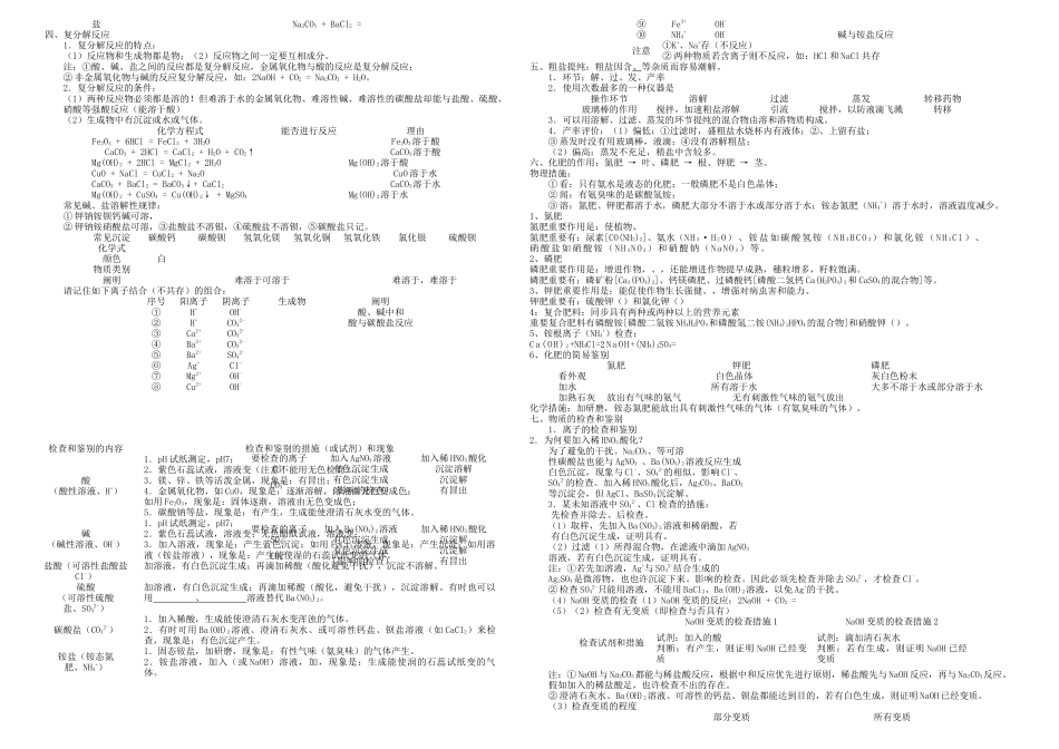 2025年中考化学冲刺辅导常见的酸碱盐知识点和答案二_第2页