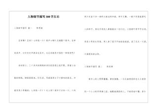 人物细节描写300字左右