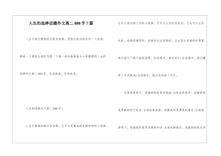 人生的选择话题作文高二800字7篇