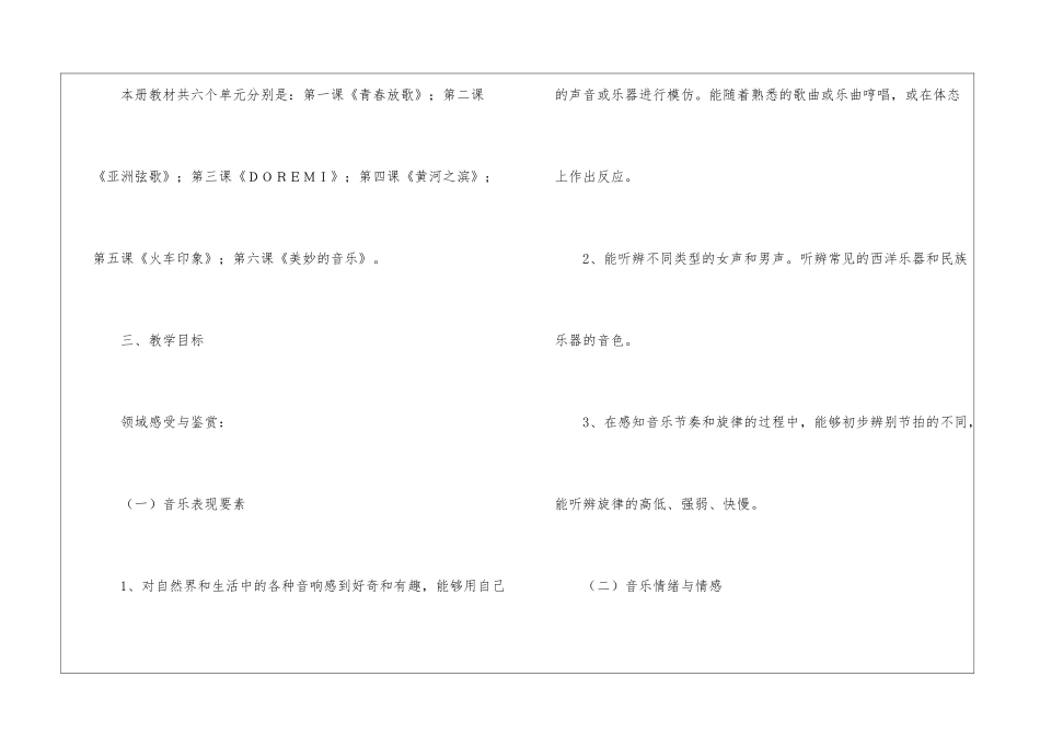 人音版六年级上册音乐教学计划_第2页