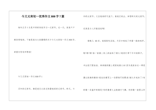 今又元宵初一优秀作文800字7篇